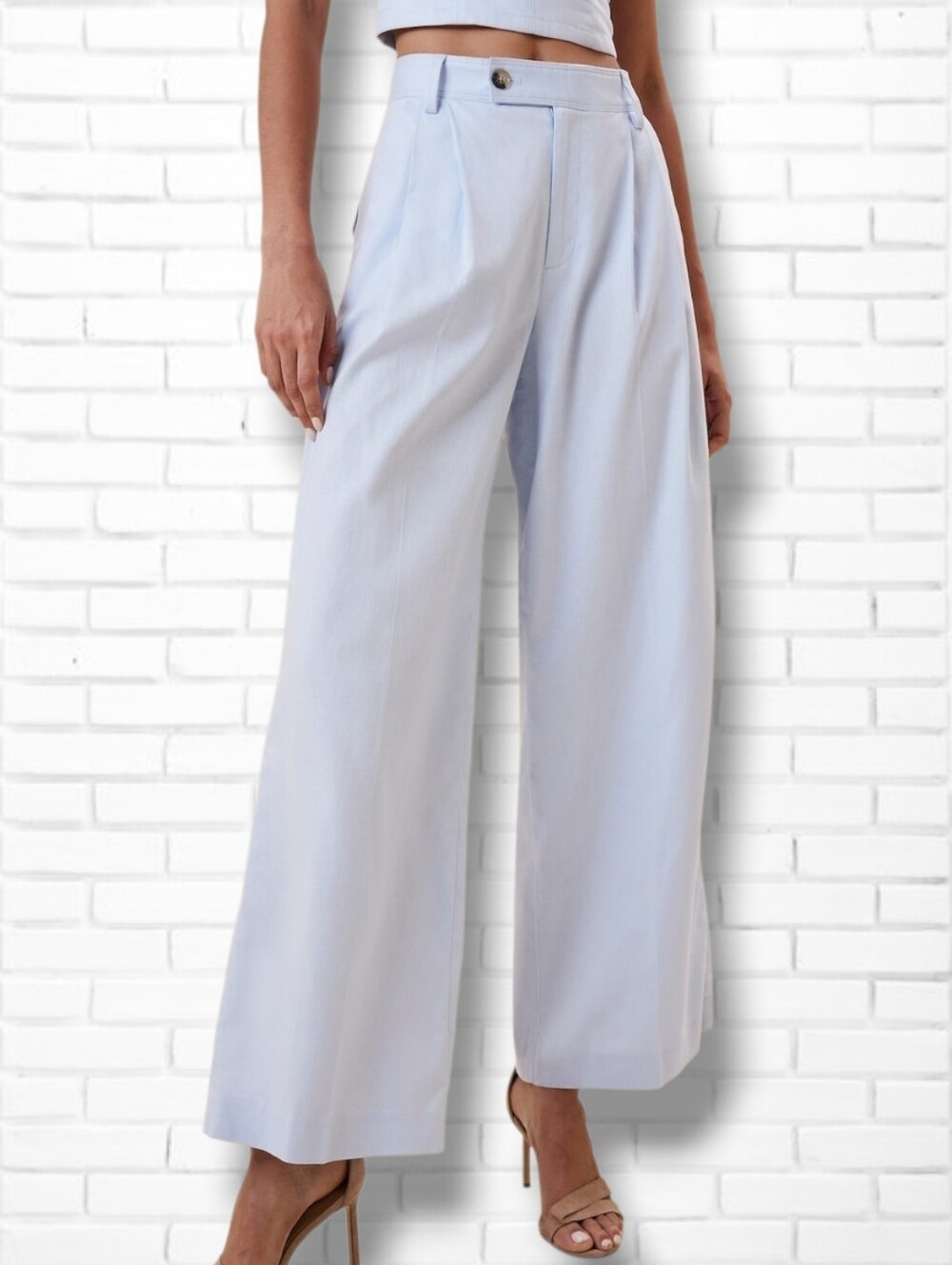 Banana Republic Factory Wide Leg Pleated Linen Blend Trouser Pants Size 12